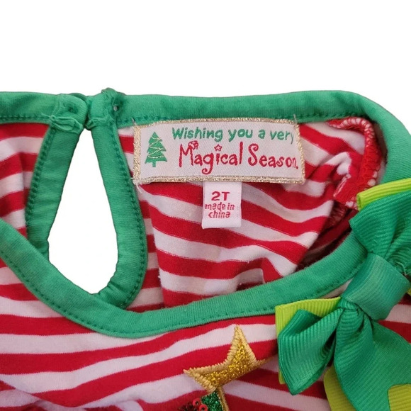 Magical Season Girl's 2T Sequined Christmas Tree Dress - Picture 6 of 10